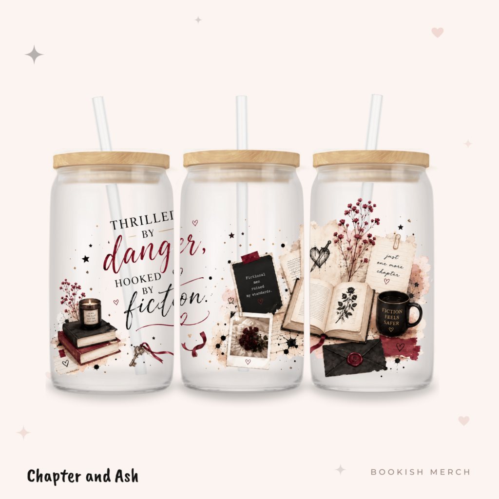 Thrilled by Danger Dosenglas aus Glas, 470 ml, mit Motiv in Creme, Dunkelbraun, Bordeaux