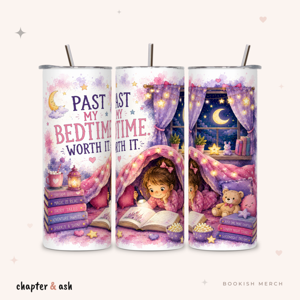 Past My Bedtime Thermobecher aus Edelstahl, 590 ml, mit Motiv in Rosa, Flieder, Violett