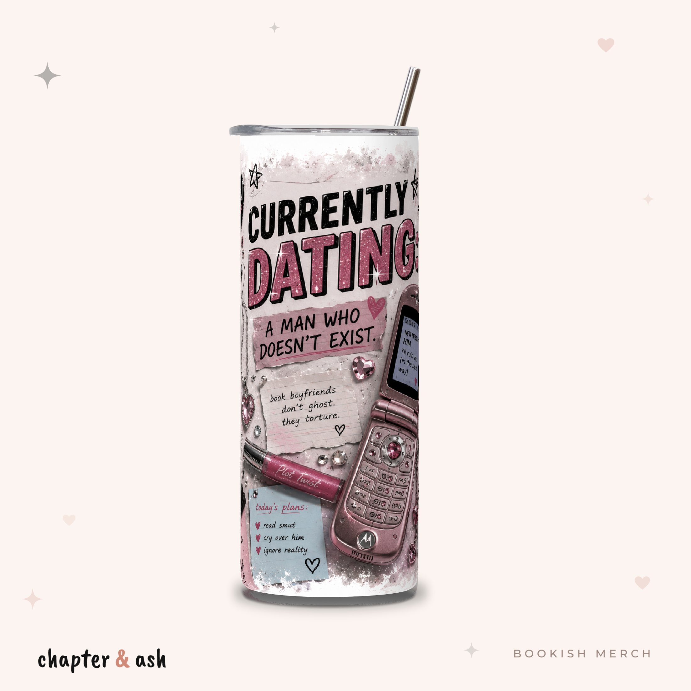 Currently Dating Book Boyfriends Thermobecher für Leserinnen, 590 ml