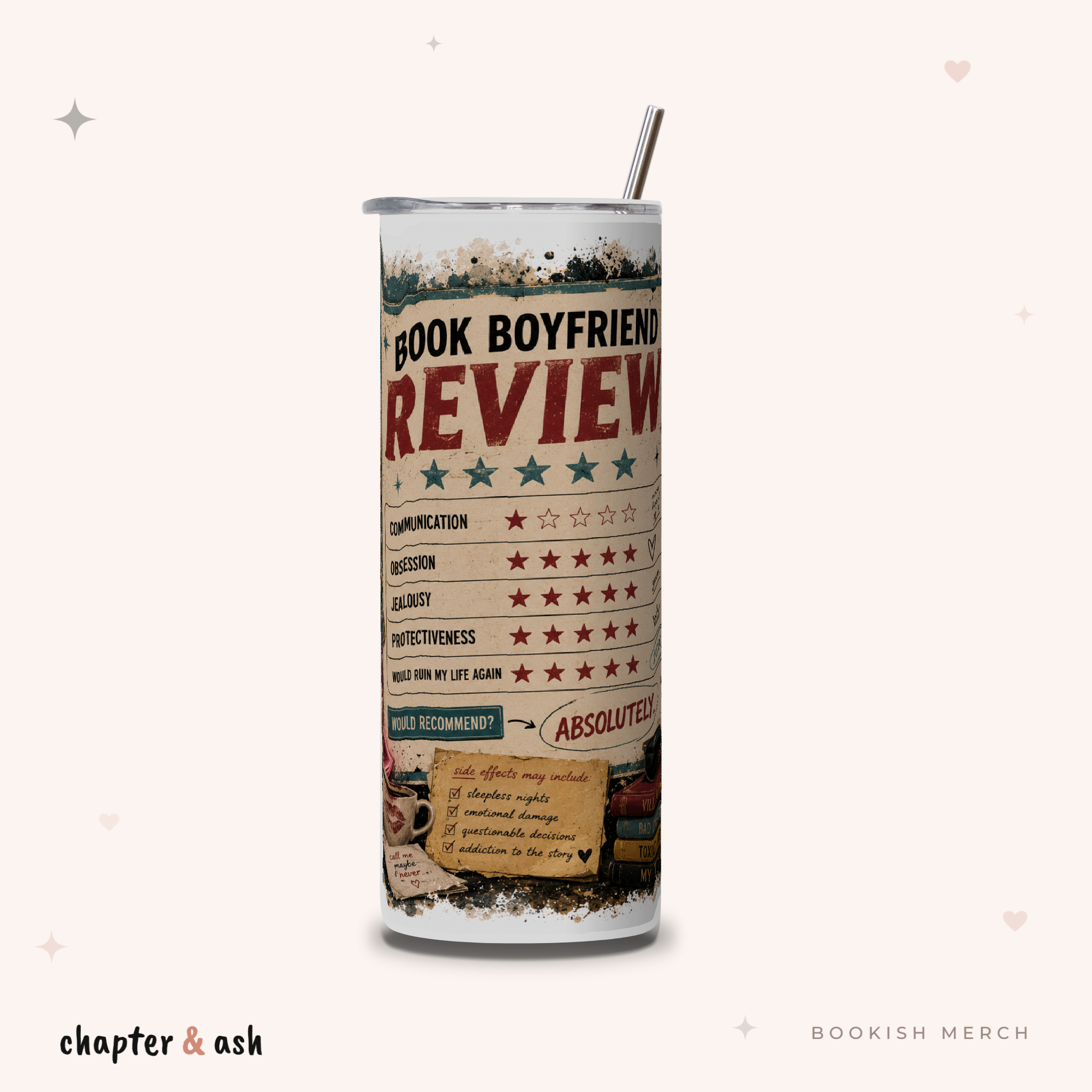 Book Boyfriend Review Thermobecher für Leserinnen, 590 ml