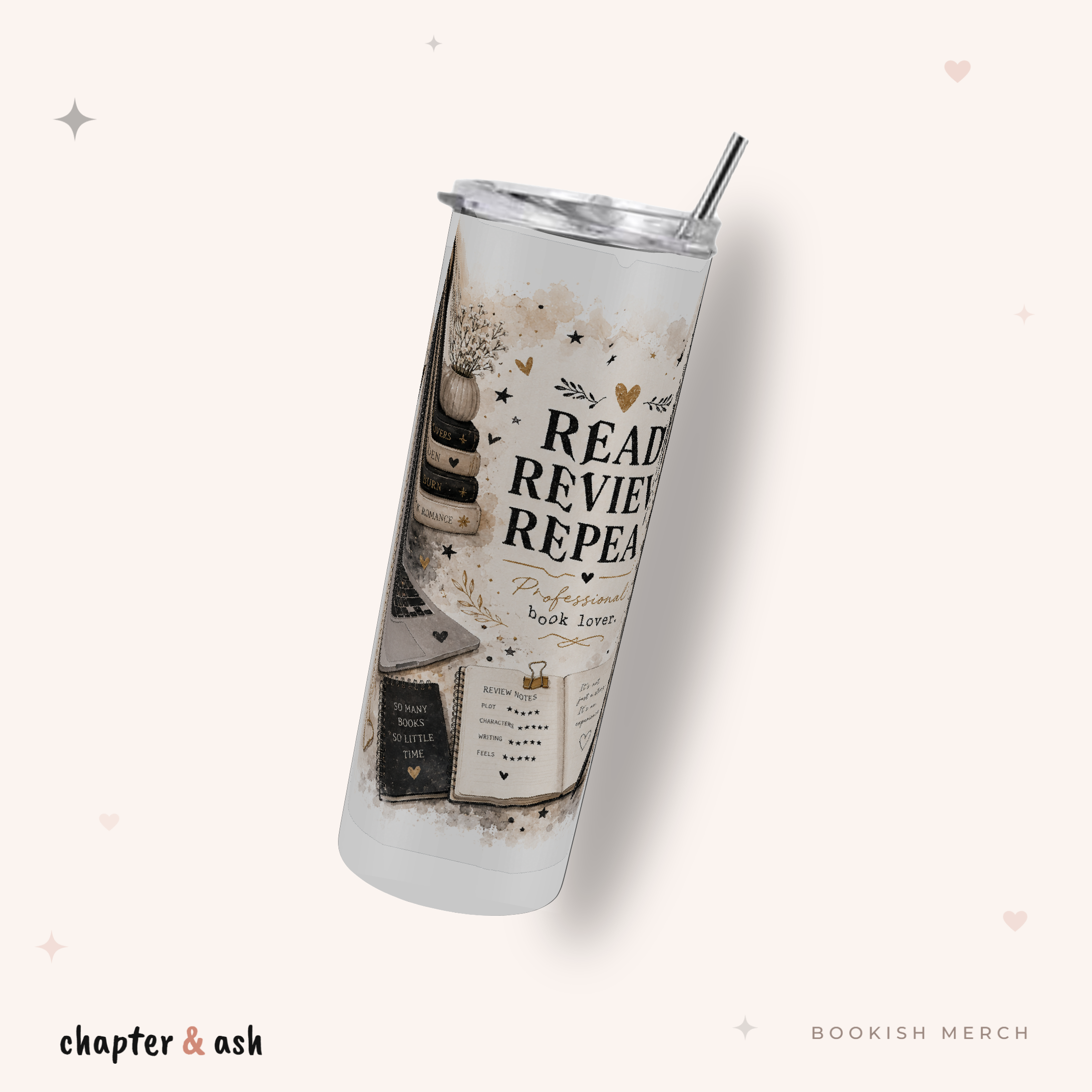 Read Review Repeat Thermobecher, Motivansicht von Chapter and Ash