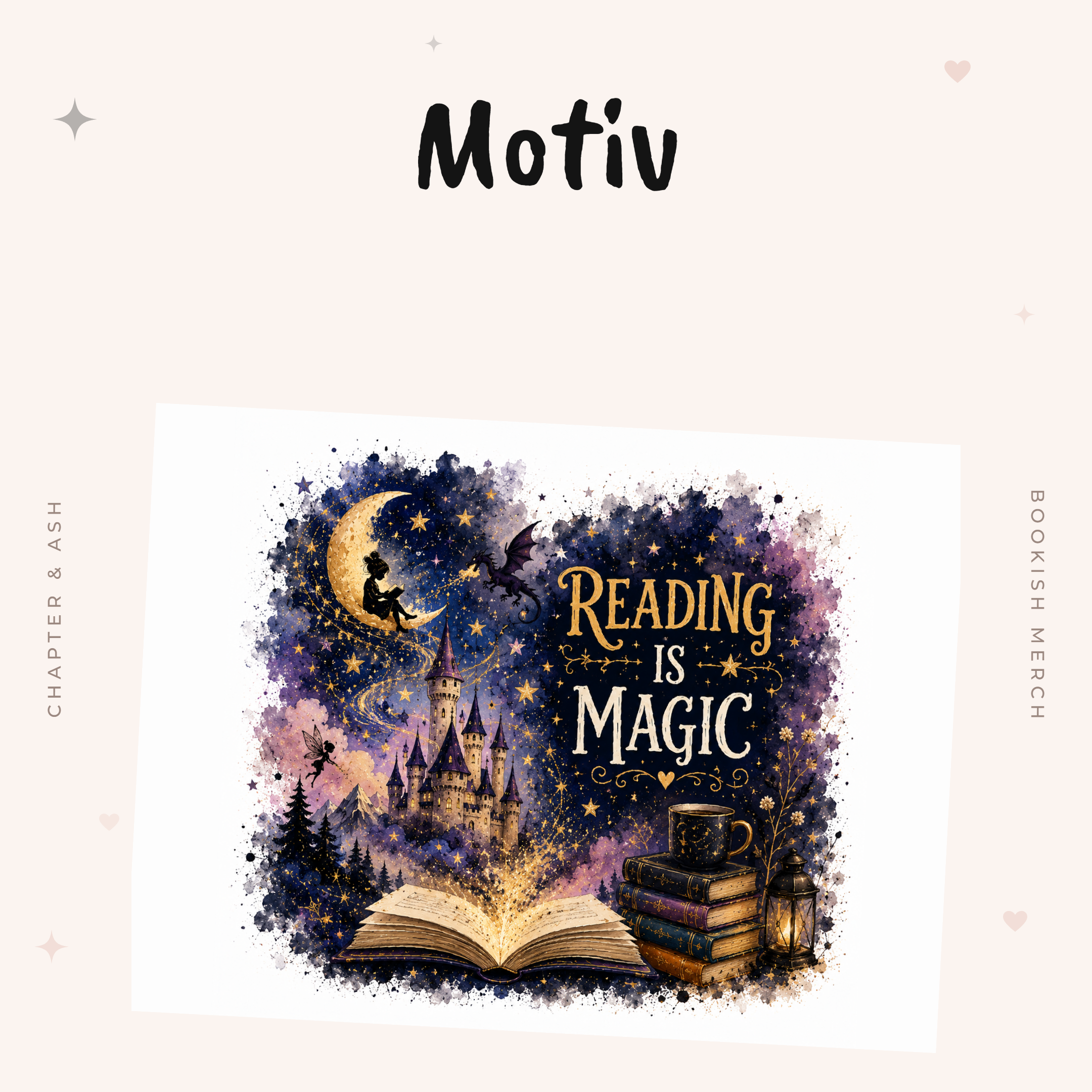 Reading is Magic Thermobecher, Motivansicht von Chapter and Ash