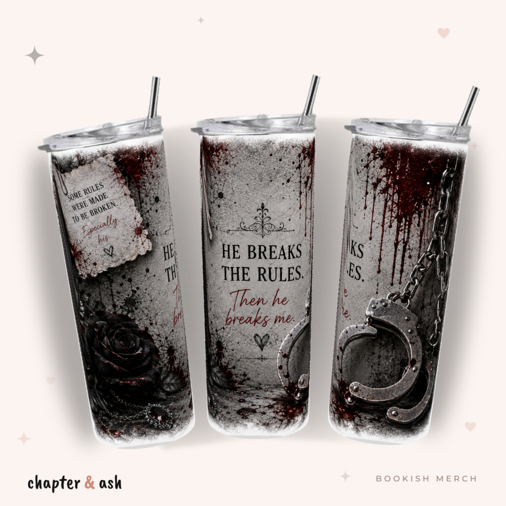 He Breaks The Rules Thermobecher aus Edelstahl, 590 ml, mit Motiv in Schwarz, Grau, Dunkelgrau