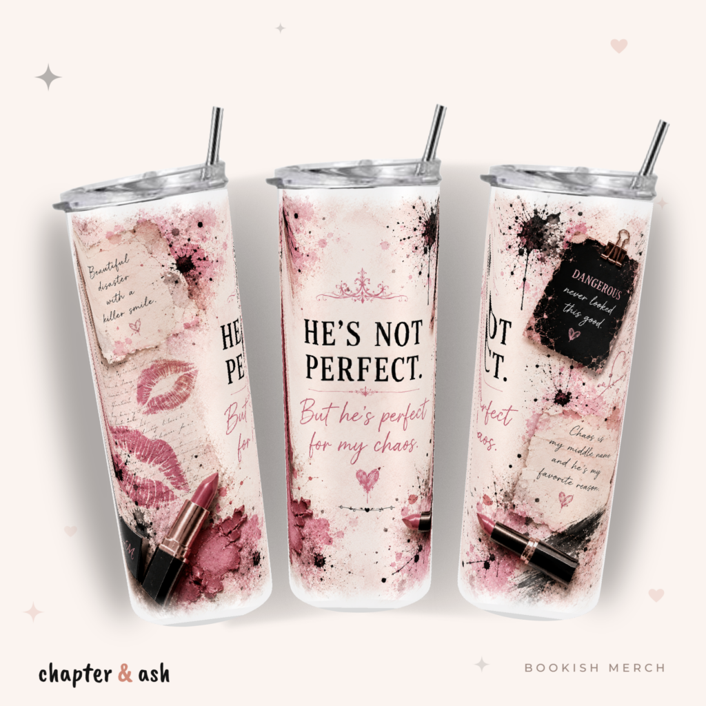 He’s Not Perfect Thermobecher aus Edelstahl, 590 ml, mit Motiv in Cremeweiß, Beige, Schwarz