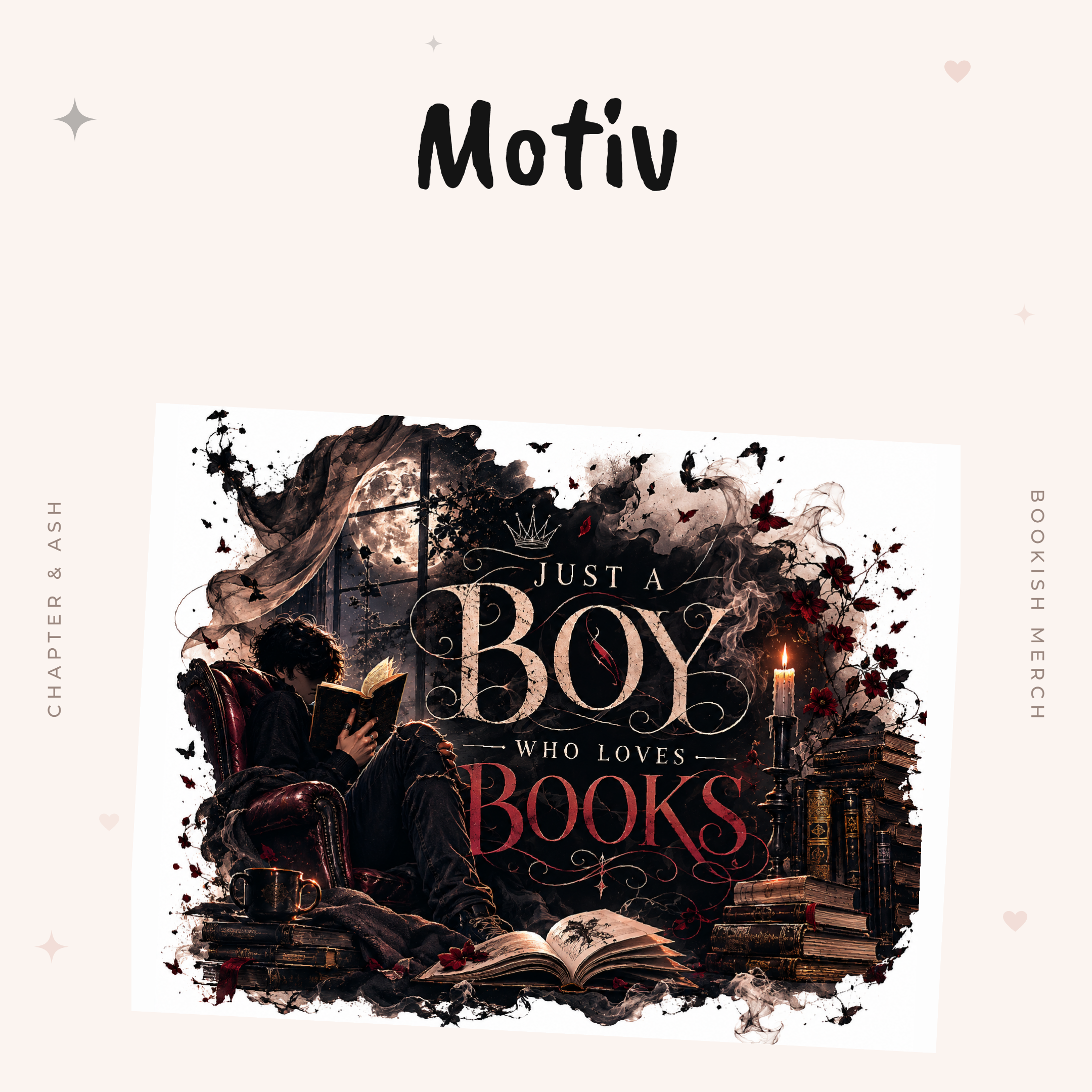 Just a Boy Who Loves Books Thermobecher, Motivansicht von Chapter and Ash