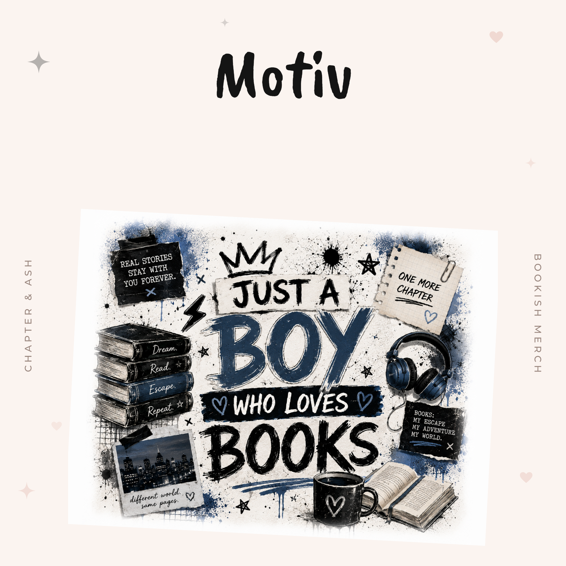 Just a Boy Who Loves Books Thermobecher, Motivansicht von Chapter and Ash