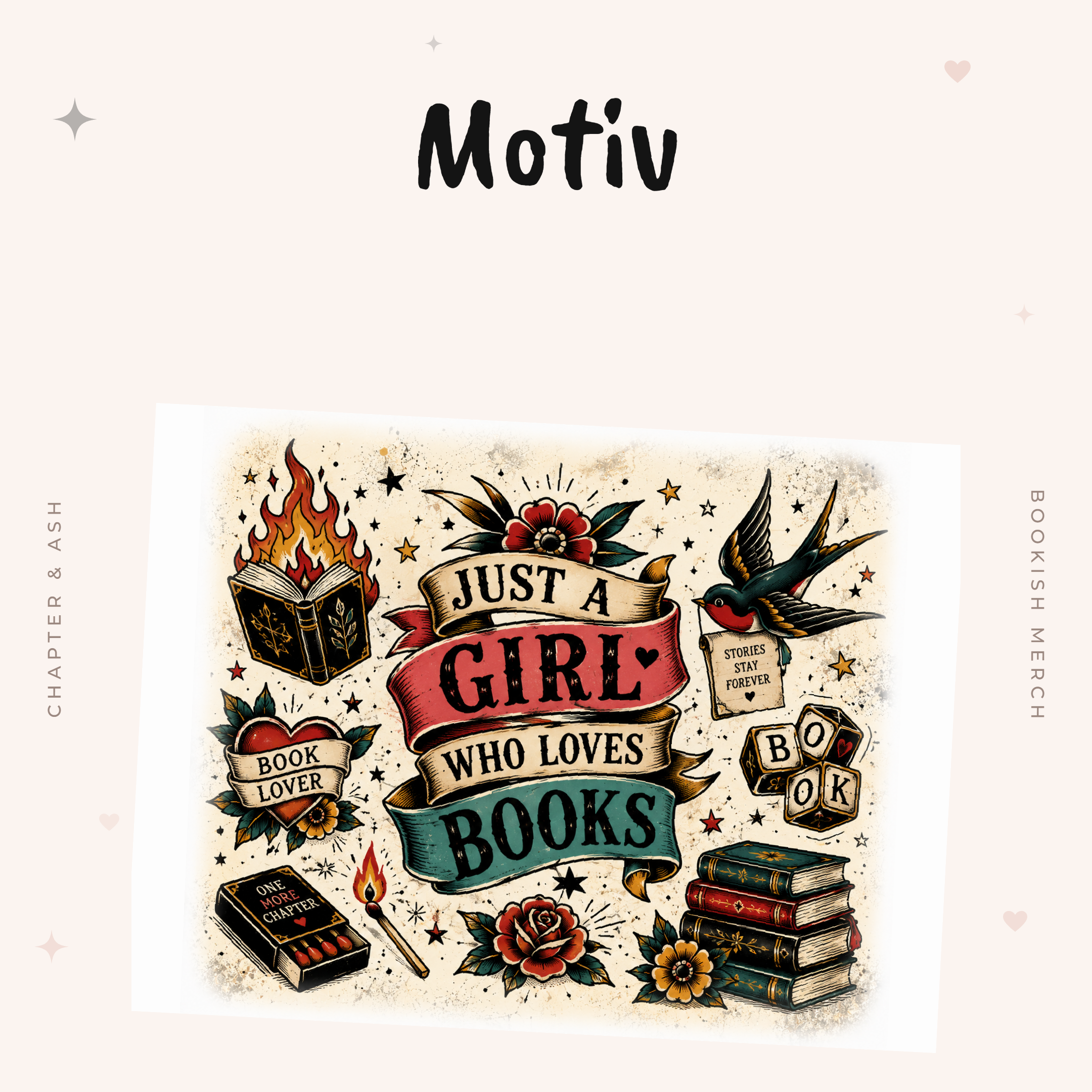 Just a Girl Who Loves Books Thermobecher, Motivansicht von Chapter and Ash